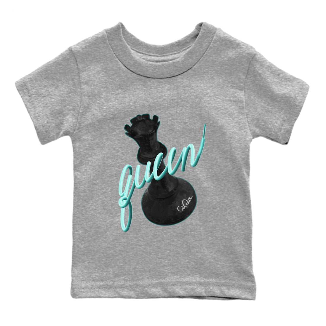 Air Force 1 Tiffany Sneaker Match Tees 3D Queen Sneaker Tees Nike Tiffany AF1Sneaker Release Tees Kids Shirts Heather Grey 2
