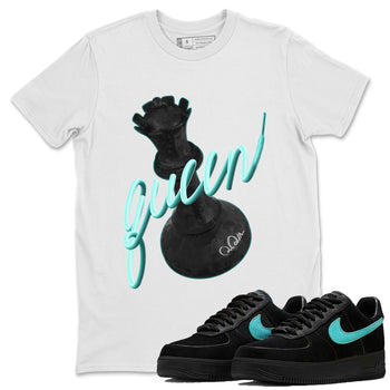 Air Force 1 Tiffany Sneaker Match Tees 3D Queen Sneaker Tees Nike Tiffany AF1Sneaker Release Tees Unisex Shirts White 1
