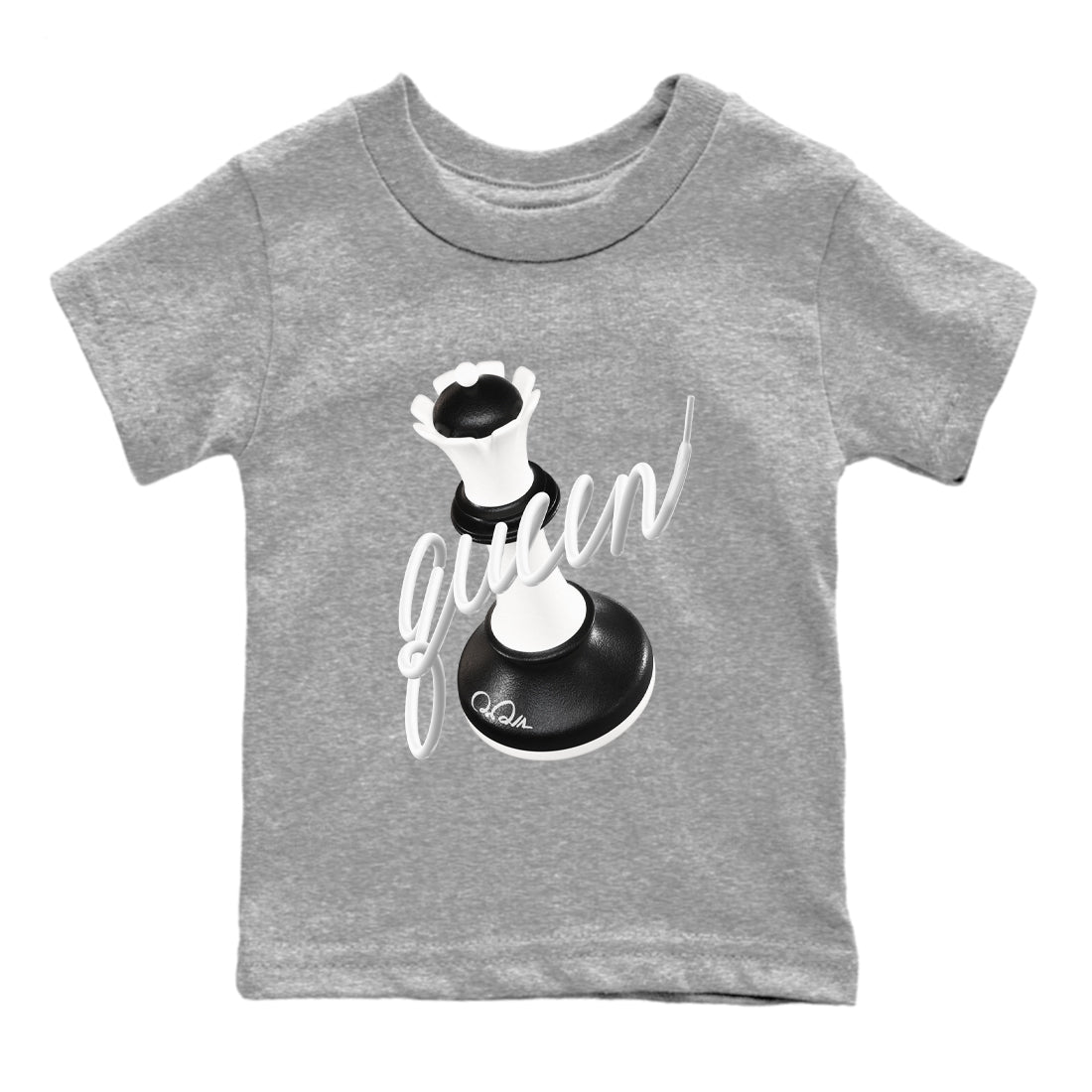 1s Black White shirt to match jordans 3D Queen sneaker tees Air Jordan 1 High OG Black White SNRT sneaker release tees baby toddler Heather Grey 2 cotton Shirt