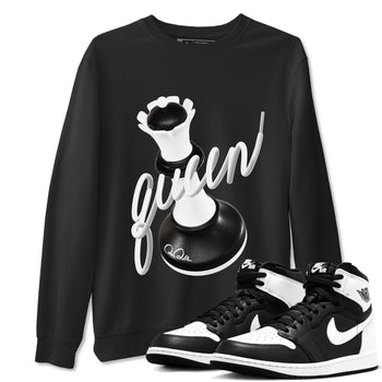 1s Black White shirt to match jordans 3D Queen sneaker tees Air Jordan 1 High OG Black White SNRT Sneaker Release Tees unisex cotton Black 1 crew neck shirt