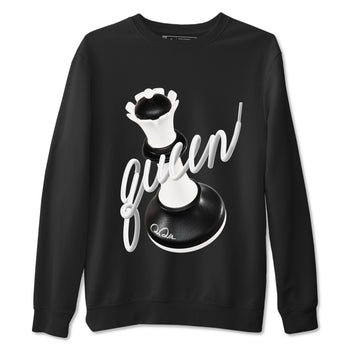 1s Black White shirt to match jordans 3D Queen sneaker tees Air Jordan 1 High OG Black White SNRT Sneaker Release Tees unisex cotton Black 2 crew neck shirt