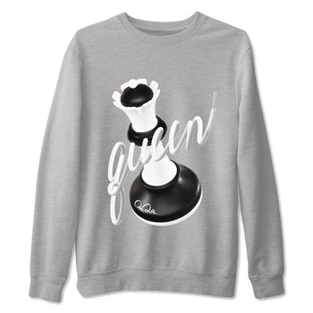 1s Black White shirt to match jordans 3D Queen sneaker tees Air Jordan 1 High OG Black White SNRT Sneaker Release Tees unisex cotton Heather Grey 2 crew neck shirt