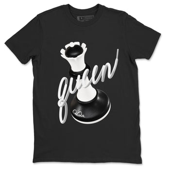 1s Black White shirt to match jordans 3D Queen sneaker tees Air Jordan 1 High OG Black White SNRT Sneaker Release Tees unisex cotton Black 2 crew neck shirt