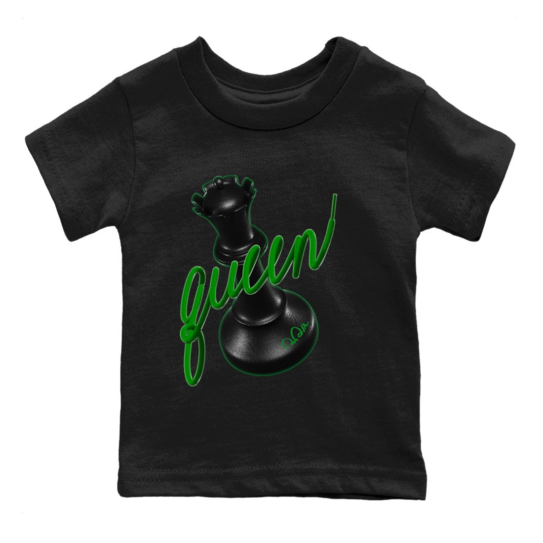 Air Jordan 1 Celtics Sneaker Match Tees 3D Queen Sneaker Tees AJ1 High OG Lucky Green Sneaker Release Tees Kids Shirts Black 2