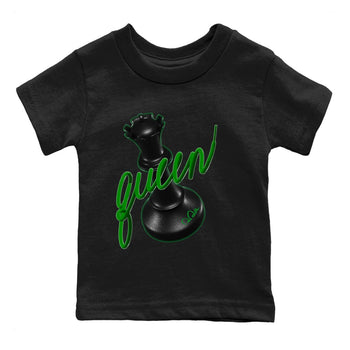 Air Jordan 1 Celtics Sneaker Match Tees 3D Queen Sneaker Tees AJ1 High OG Lucky Green Sneaker Release Tees Kids Shirts Black 2