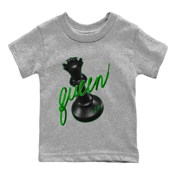 Air Jordan 1 Celtics Sneaker Match Tees 3D Queen Sneaker Tees AJ1 High OG Lucky Green Sneaker Release Tees Kids Shirts Heather Grey 2