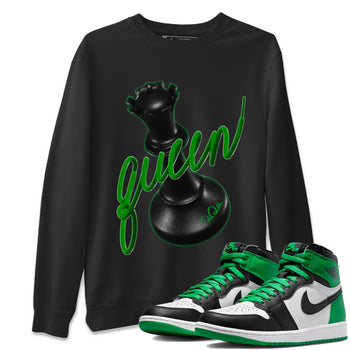 Air Jordan 1 Celtics Sneaker Match Tees 3D Queen Sneaker Tees AJ1 High OG Lucky Green Sneaker Release Tees Unisex Shirts Black 1