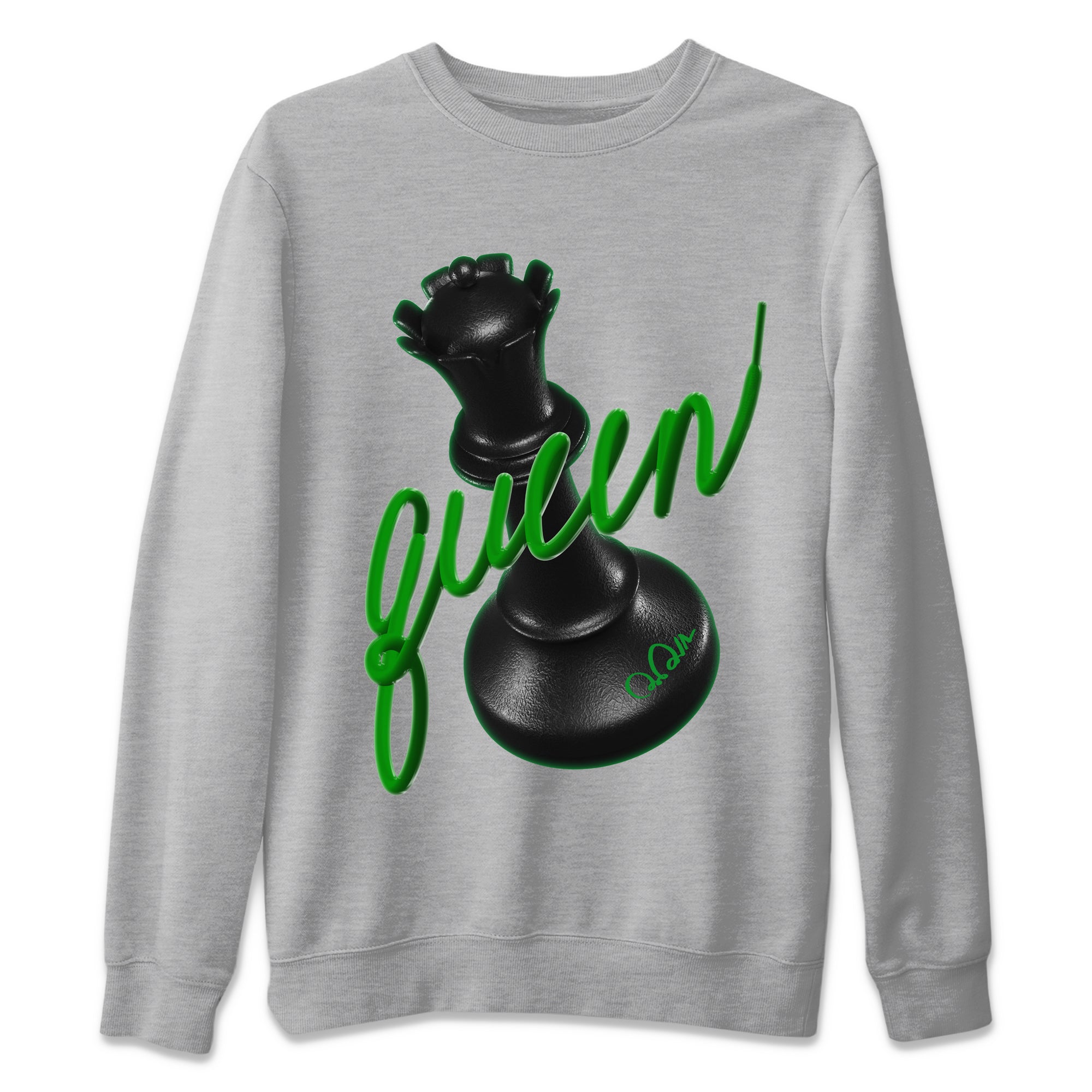 Air Jordan 1 Celtics Sneaker Match Tees 3D Queen Sneaker Tees AJ1 High OG Lucky Green Sneaker Release Tees Unisex Shirts Heather Grey 2