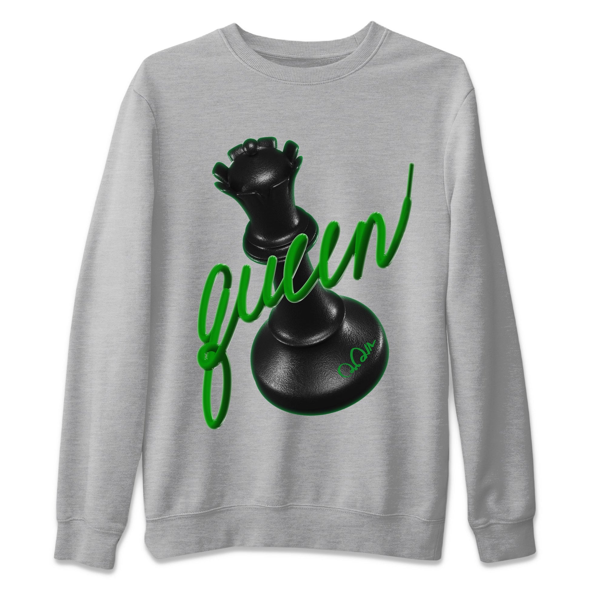 Air Jordan 1 Celtics Sneaker Match Tees 3D Queen Sneaker Tees AJ1 High OG Lucky Green Sneaker Release Tees Unisex Shirts Heather Grey 2