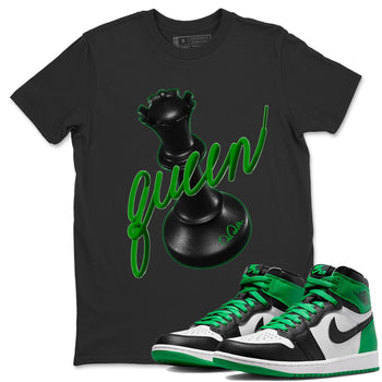 Air Jordan 1 Celtics Sneaker Match Tees 3D Queen Sneaker Tees AJ1 High OG Lucky Green Sneaker Release Tees Unisex Shirts Black 1
