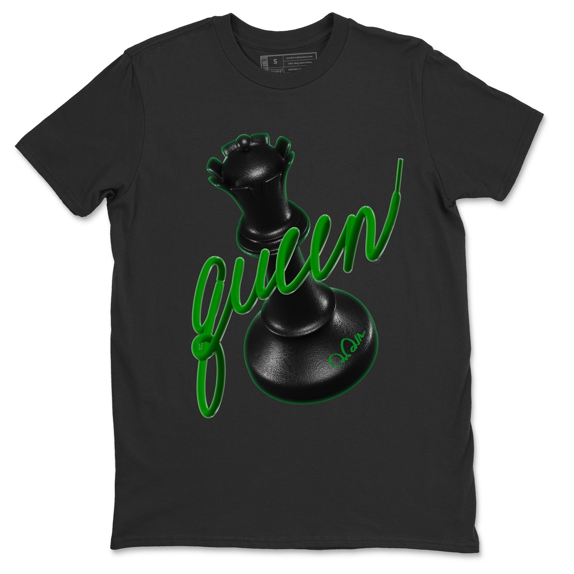 Air Jordan 1 Celtics Sneaker Match Tees 3D Queen Sneaker Tees AJ1 High OG Lucky Green Sneaker Release Tees Unisex Shirts Black 2