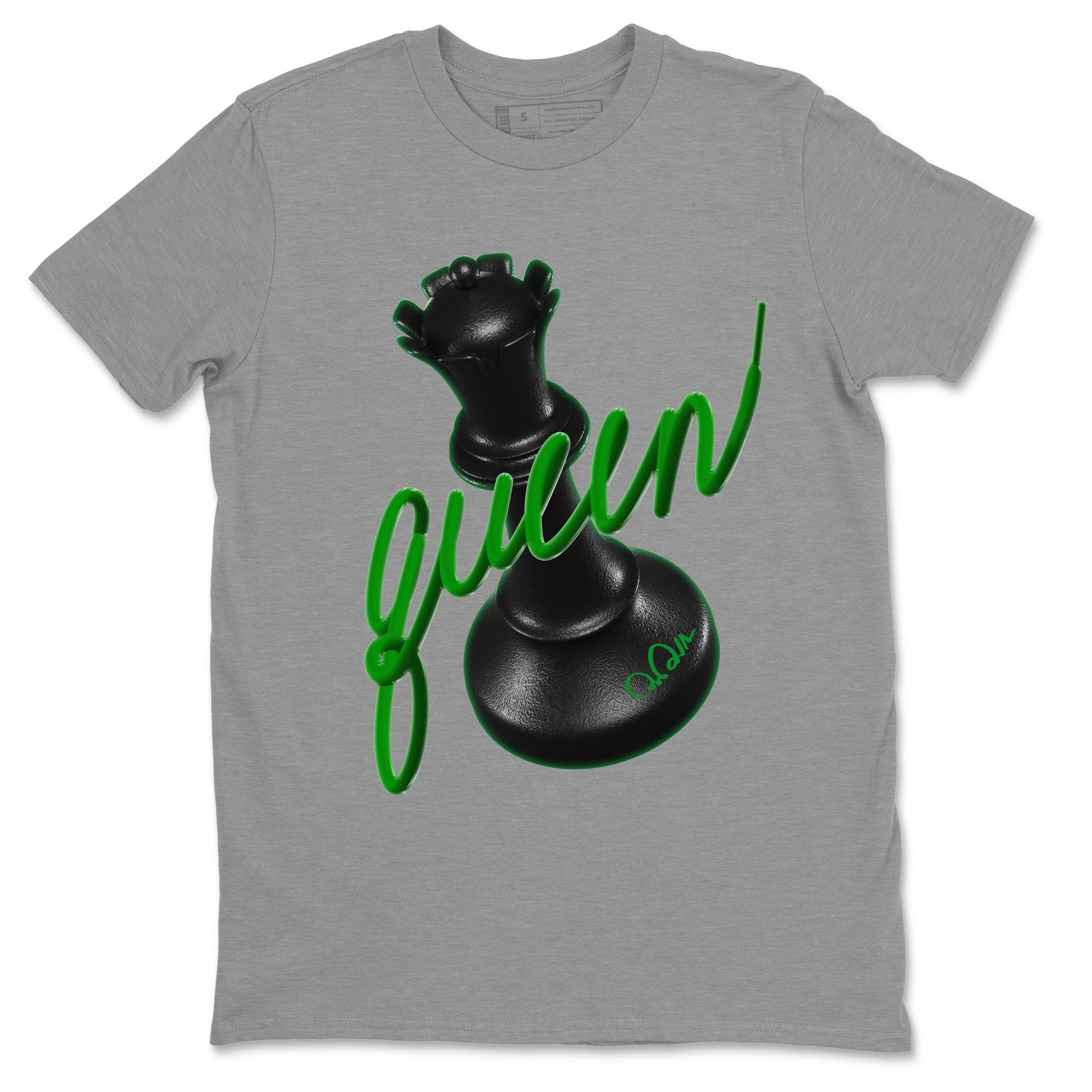 Air Jordan 1 Celtics Sneaker Match Tees 3D Queen Sneaker Tees AJ1 High OG Lucky Green Sneaker Release Tees Unisex Shirts Heather Grey 2
