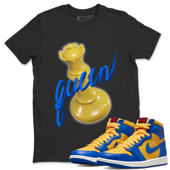 Jordan 1 Game Royal Varsity Maize Sneaker Match Tees 3D Queen Sneaker Tees Jordan 1 Game Royal Varsity Maize Sneaker Release Tees Unisex Shirts