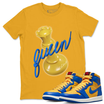 Jordan 1 Game Royal Varsity Maize Sneaker Match Tees 3D Queen Sneaker Tees Jordan 1 Game Royal Varsity Maize Sneaker Release Tees Unisex Shirts