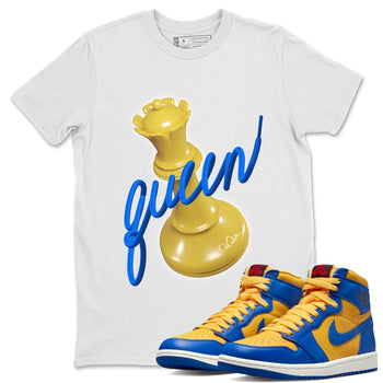 Jordan 1 Game Royal Varsity Maize Sneaker Match Tees 3D Queen Sneaker Tees Jordan 1 Game Royal Varsity Maize Sneaker Release Tees Unisex Shirts