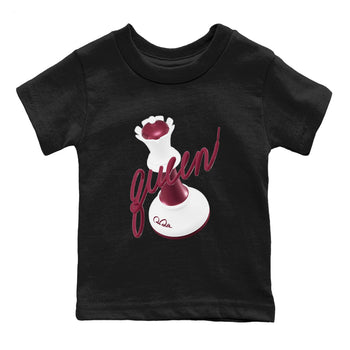 1s Metallic Burgundy shirt to match jordans 3D Queen sneaker tees AJ1 Metallic Burgundy SNRT Sneaker Release Tees Baby Toddler Black 2 T-Shirt