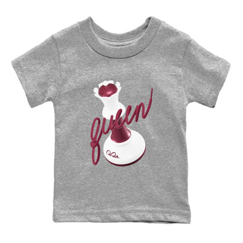 1s Metallic Burgundy shirt to match jordans 3D Queen sneaker tees AJ1 Metallic Burgundy SNRT Sneaker Release Tees Baby Toddler Heather Grey 2 T-Shirt