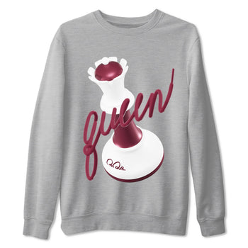 1s Metallic Burgundy shirt to match jordans 3D Queen sneaker tees AJ1 Metallic Burgundy SNRT Sneaker Release Tees Unisex Heather Grey 2 T-Shirt