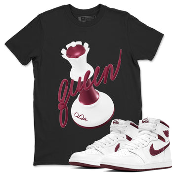 1s Metallic Burgundy shirt to match jordans 3D Queen sneaker tees AJ1 Metallic Burgundy SNRT Sneaker Release Tees Unisex Black 1 T-Shirt