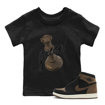 Air Jordan 1 Palomino shirt to match jordans 3D Queen sneaker tees AJ1 High Palomino SNRT Sneaker Release Tees Baby Toddler Black 1 T-Shirt