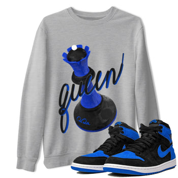 Air Jordan 1 Royal Reimagined shirt to match jordans 3D Queen sneaker tees AJ1 OG HIGH Royal Reimagined SNRT Sneaker Release Tees Unisex Heather Grey 1 T-Shirt