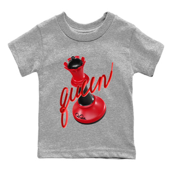 Air Jordan 1 Satin Bred Sneaker Match Tees 3D Queen Sneaker Tees AJ1 Satin Bred Sneaker Release Tees Kids Shirts Heather Grey 2