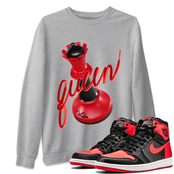 Air Jordan 1 Satin Bred Sneaker Match Tees 3D Queen Sneaker Tees AJ1 Satin Bred Sneaker Release Tees Unisex Shirts Heather Grey 1