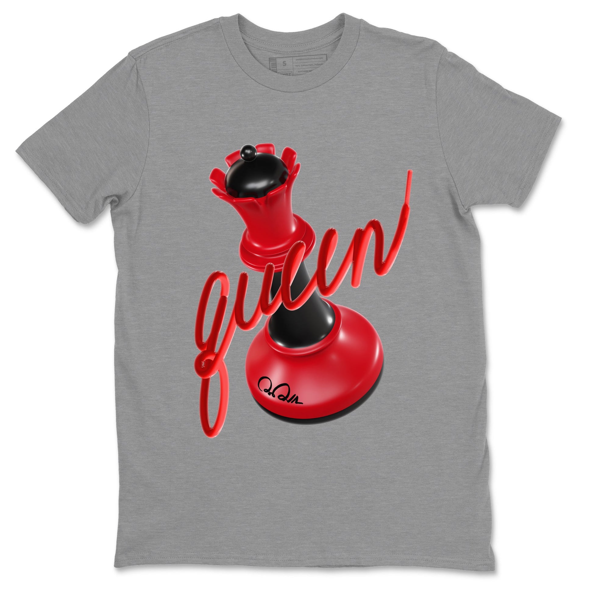 Air Jordan 1 Satin Bred Sneaker Match Tees 3D Queen Sneaker Tees AJ1 Satin Bred Sneaker Release Tees Unisex Shirts Heather Grey 2