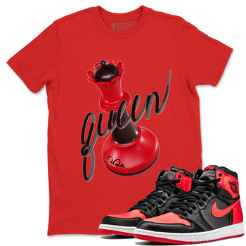 Air Jordan 1 Satin Bred Sneaker Match Tees 3D Queen Sneaker Tees AJ1 Satin Bred Sneaker Release Tees Unisex Shirts Red 1