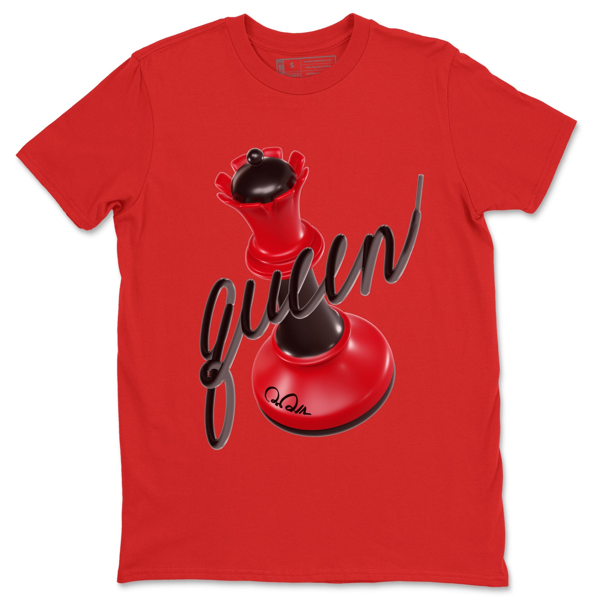 Air Jordan 1 Satin Bred Sneaker Match Tees 3D Queen Sneaker Tees AJ1 Satin Bred Sneaker Release Tees Unisex Shirts Red 2