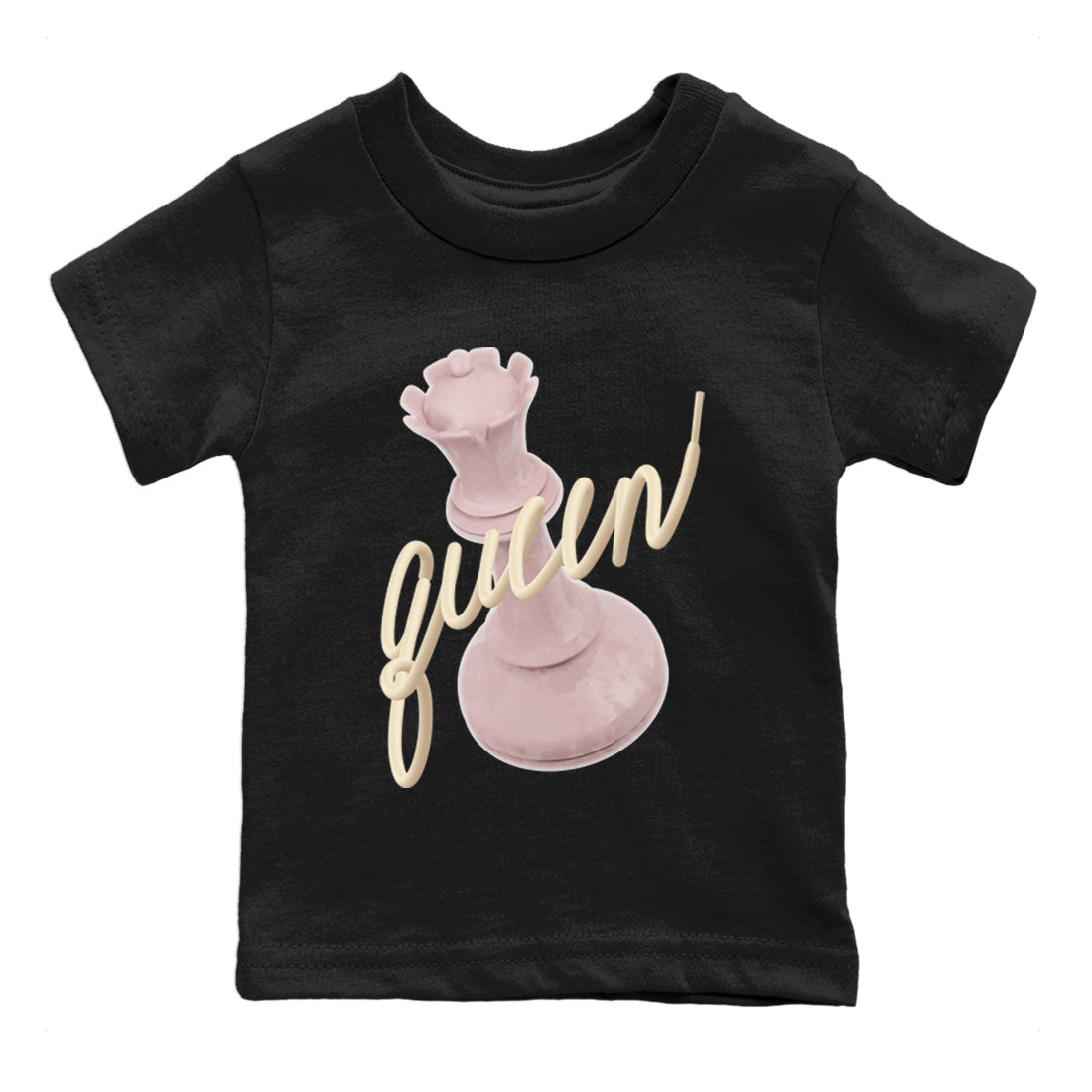 AJ1 Retro High OG Washed Pink Sneaker Match Tees 3D Queen Sneaker Tees AJ1 Retro High OG Washed Pink Sneaker Release Tees Kids Shirts Black 2