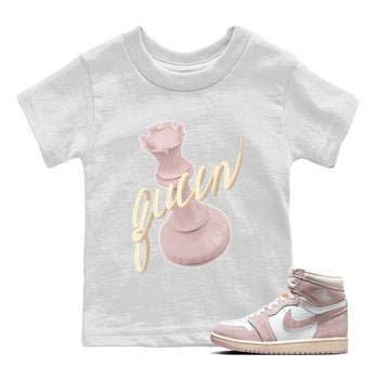 AJ1 Retro High OG Washed Pink Sneaker Match Tees 3D Queen Sneaker Tees AJ1 Retro High OG Washed Pink Sneaker Release Tees Kids Shirts White 1