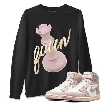 AJ1 Retro High OG Washed Pink Sneaker Match Tees 3D Queen Sneaker Tees AJ1 Retro High OG Washed Pink Sneaker Release Tees Unisex Shirts Black 1