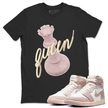 AJ1 Retro High OG Washed Pink Sneaker Match Tees 3D Queen Sneaker Tees AJ1 Retro High OG Washed Pink Sneaker Release Tees Unisex Shirts Black 1