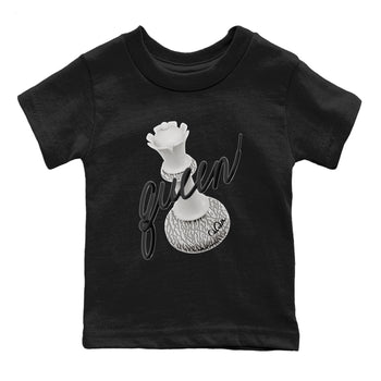 Air Jordan 1 White Cement Sneaker Match Tees 3D Queen Sneaker Tees Air Jordan 1 White Cement Sneaker Release Tees Kids Shirts Black 2