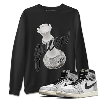 Air Jordan 1 White Cement Sneaker Match Tees 3D Queen Sneaker Tees Air Jordan 1 White Cement Sneaker Release Tees Unisex Shirts Black 1