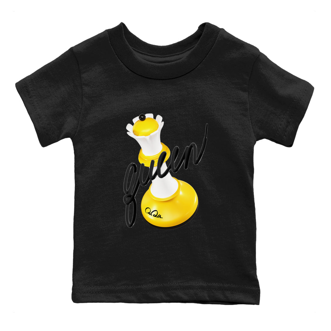 1s Yellow Ochre shirt to match jordans 3D Queen sneaker tees Air Jordan 1 Yellow Ochre SNRT sneaker release tees baby toddler Black 2 cotton Shirt