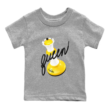 1s Yellow Ochre shirt to match jordans 3D Queen sneaker tees Air Jordan 1 Yellow Ochre SNRT sneaker release tees baby toddler Heather Grey 2 cotton Shirt