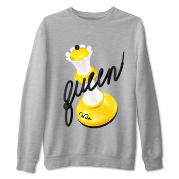 1s Yellow Ochre shirt to match jordans 3D Queen sneaker tees Air Jordan 1 Yellow Ochre SNRT Sneaker Release Tees unisex cotton Heather Grey 2 crew neck shirt