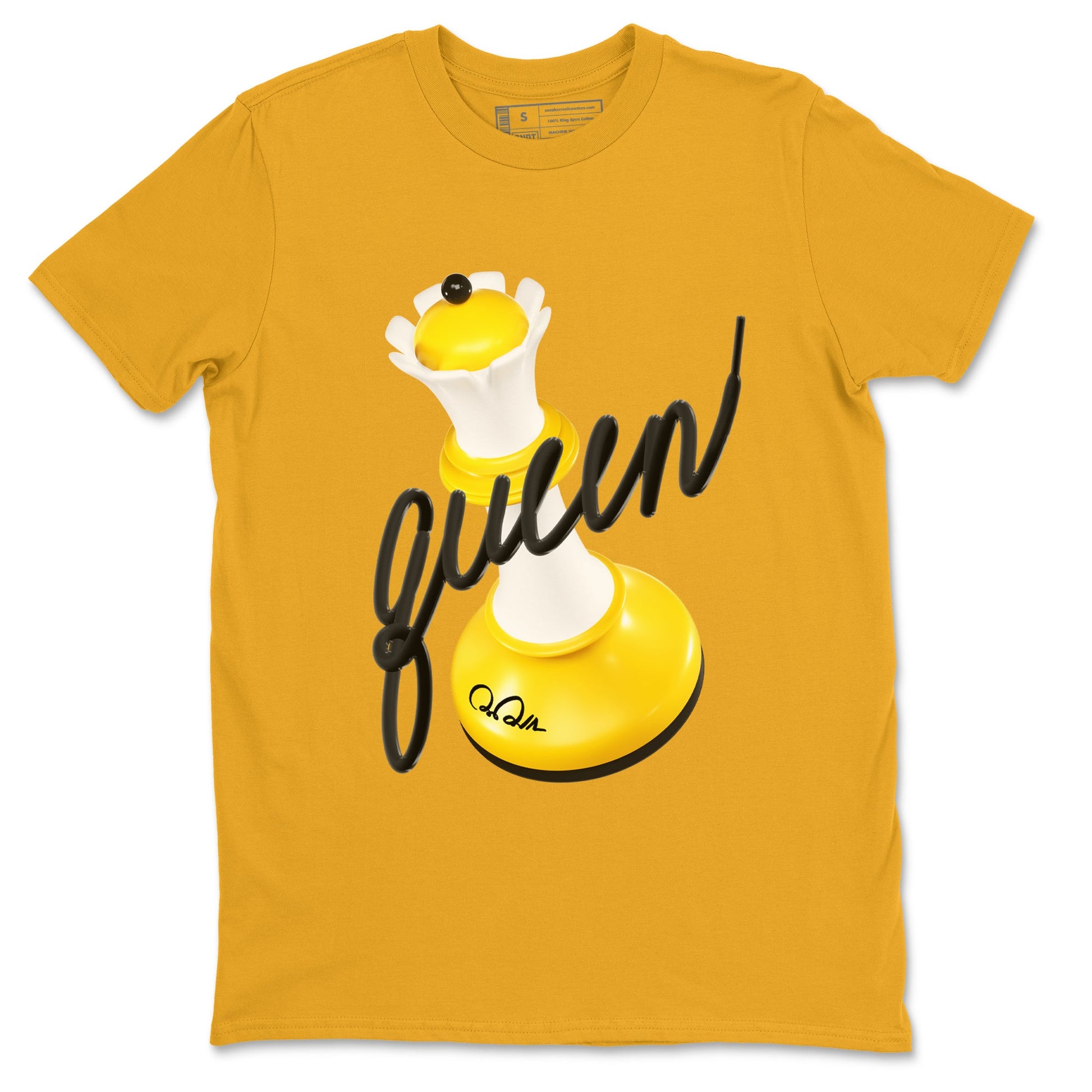 1s Yellow Ochre shirt to match jordans 3D Queen sneaker tees Air Jordan 1 Yellow Ochre SNRT Sneaker Release Tees unisex cotton Gold 2 crew neck shirt