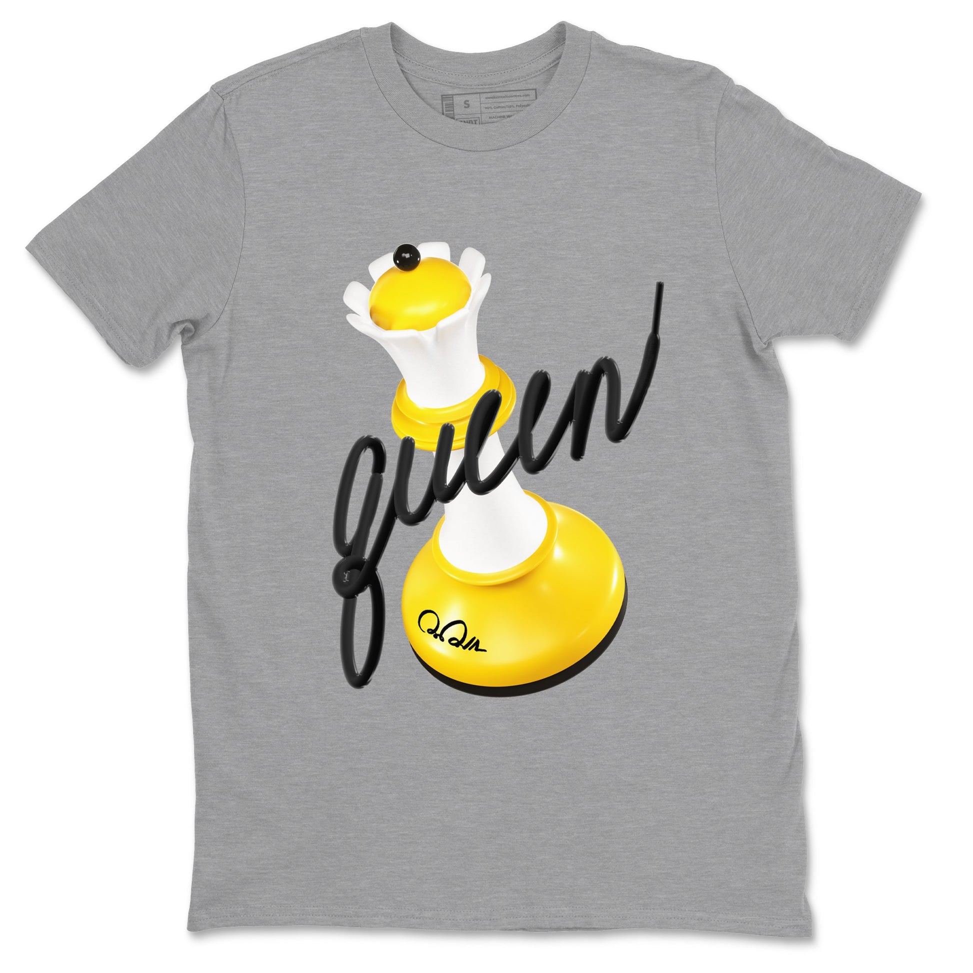 1s Yellow Ochre shirt to match jordans 3D Queen sneaker tees Air Jordan 1 Yellow Ochre SNRT Sneaker Release Tees unisex cotton Heather Grey 2 crew neck shirt