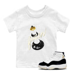 11s Gratitude shirt to match jordans 3D Queen sneaker tees Air Jordan 11 Gratitude SNRT Sneaker Release Tees Baby Toddler White 1 T-Shirt