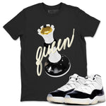 11s Gratitude shirt to match jordans 3D Queen sneaker tees Air Jordan 11 Gratitude SNRT Sneaker Release Tees Unisex Black 1 T-Shirt