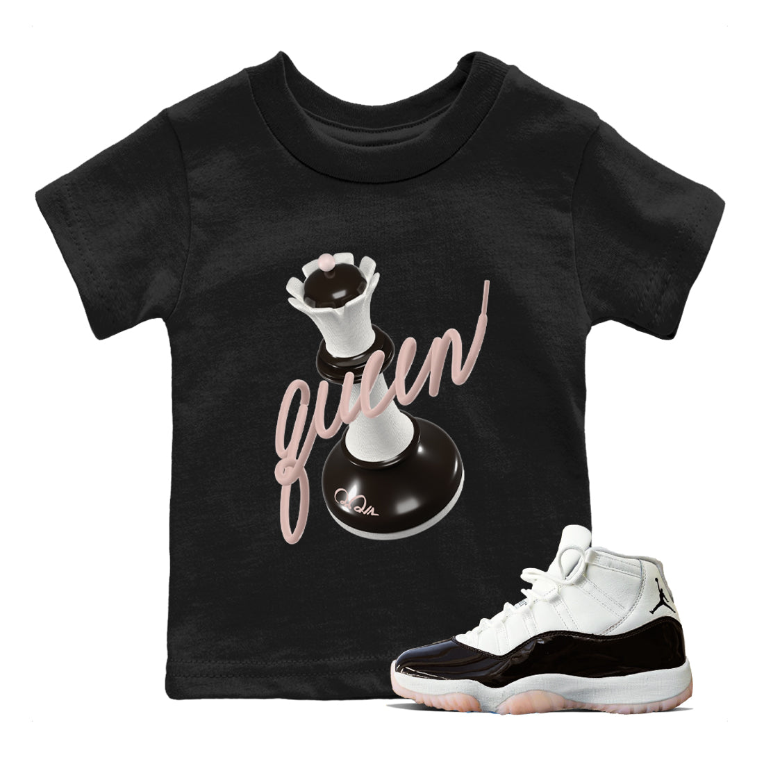 Air Jordan 11 Neapolitan shirt to match jordans 3D Queen sneaker tees AJ11 Neapolitan SNRT Sneaker Release Tees Baby Toddler Black 1 T-Shirt