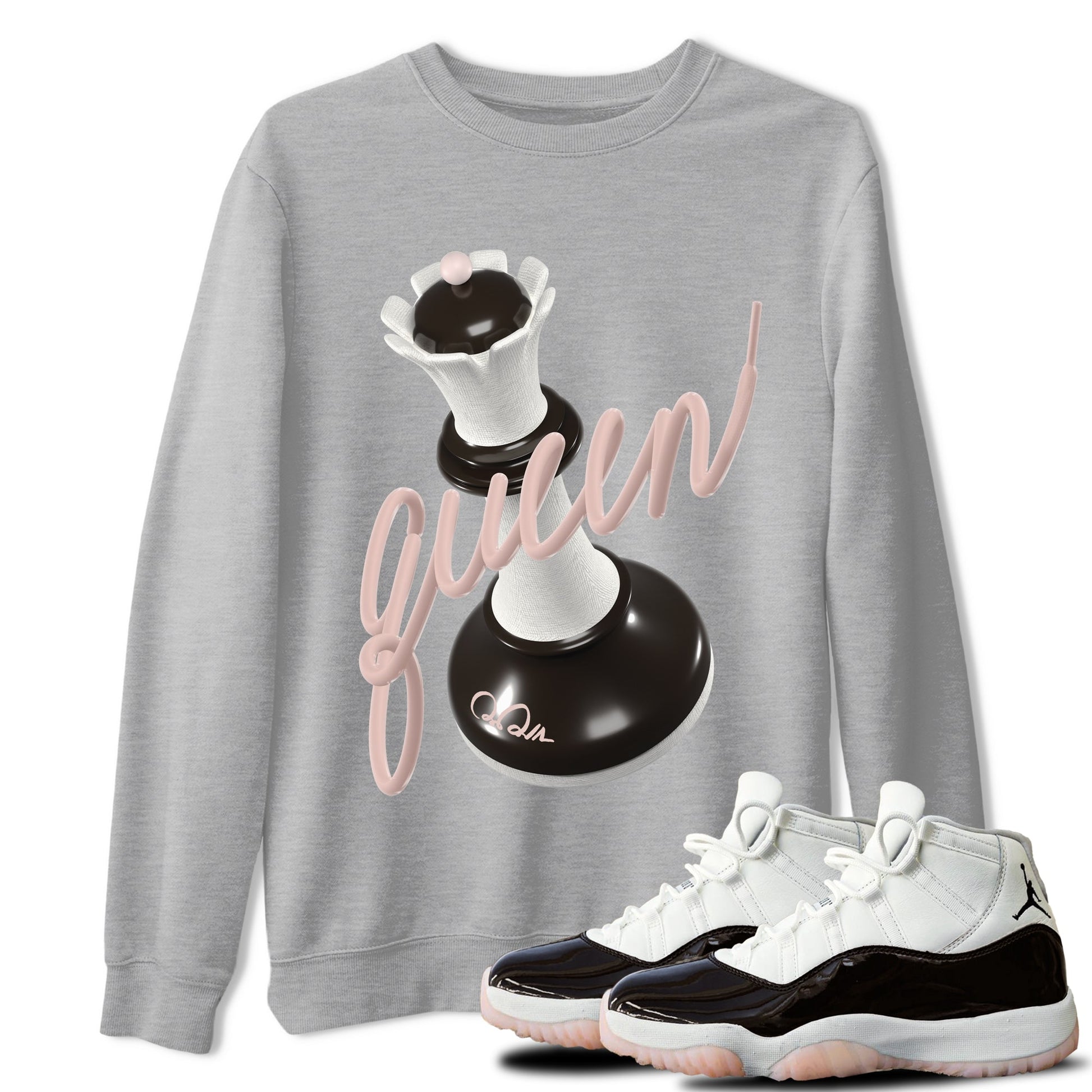 Air Jordan 11 Neapolitan shirt to match jordans 3D Queen sneaker tees AJ11 Neapolitan SNRT Sneaker Release Tees Unisex Heather Grey 1 T-Shirt