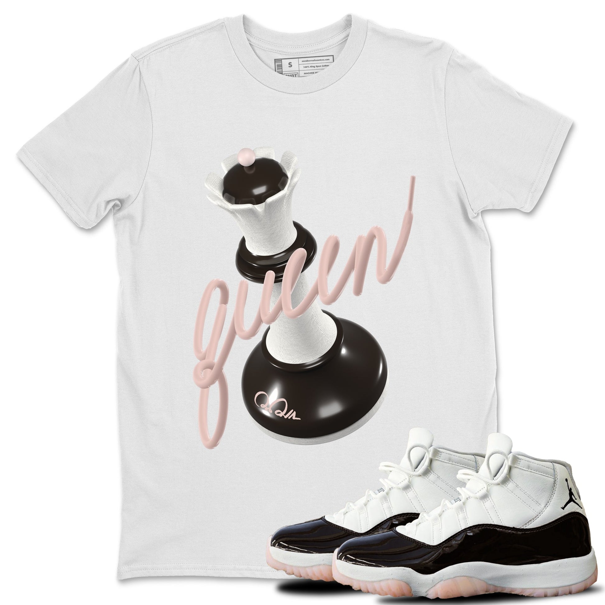 Air Jordan 11 Neapolitan shirt to match jordans 3D Queen sneaker tees AJ11 Neapolitan SNRT Sneaker Release Tees Unisex White 1 T-Shirt