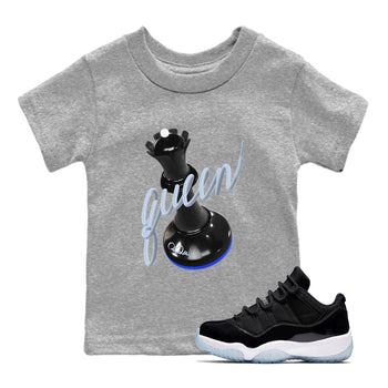 Air Jordan 11 Space shirt to match jordans 3D Queen sneaker tees AJ11 Black and Varsity Royal SNRT sneaker release tees baby toddler Heather Grey 1 cotton Shirt