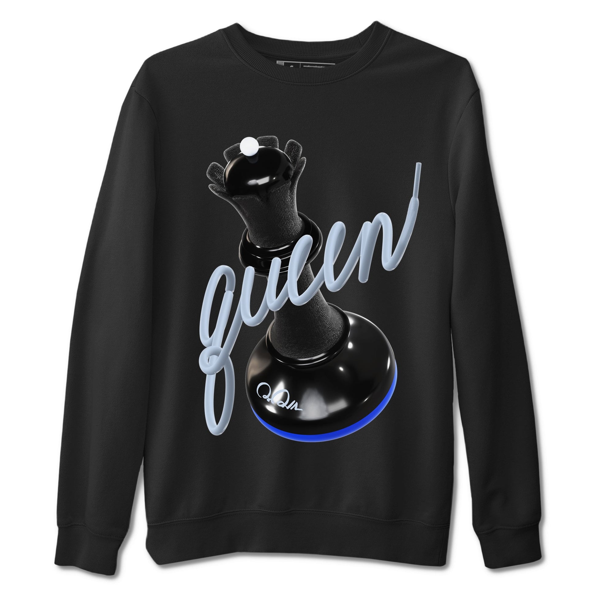 Air Jordan 11 Space shirt to match jordans 3D Queen sneaker tees AJ11 Black and Varsity Royal SNRT Sneaker Release Tees unisex cotton Black 2 crew neck shirt