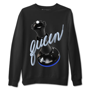 Air Jordan 11 Space shirt to match jordans 3D Queen sneaker tees AJ11 Black and Varsity Royal SNRT Sneaker Release Tees unisex cotton Black 2 crew neck shirt