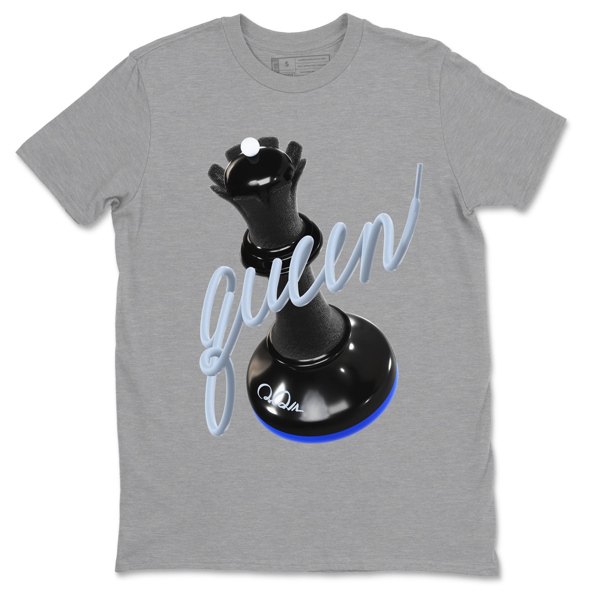 Air Jordan 11 Space shirt to match jordans 3D Queen sneaker tees AJ11 Black and Varsity Royal SNRT Sneaker Release Tees unisex cotton Heather Grey 2 crew neck shirt